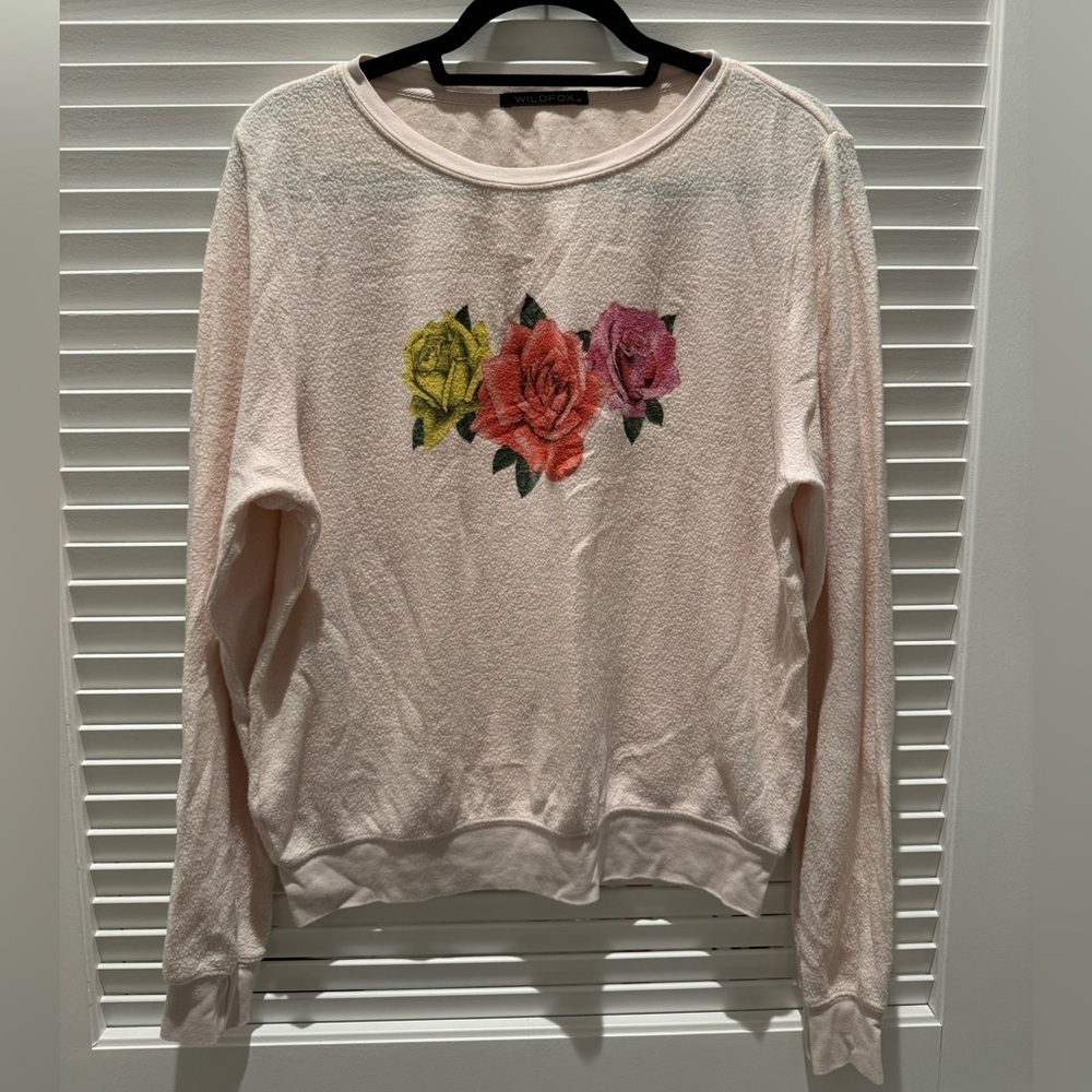 Wildfox Rose Pullover Baggy Beach Jumper